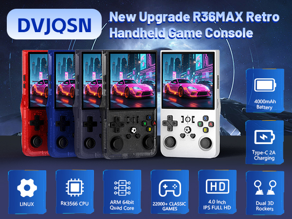 retro gaming console handheld r36 max game emulator handheld r36max handheld retro station