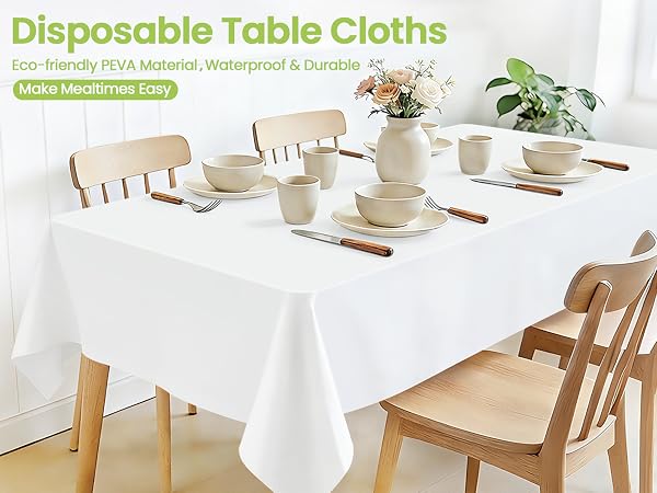 Plastic Table Cloth Disposable 4 Pack