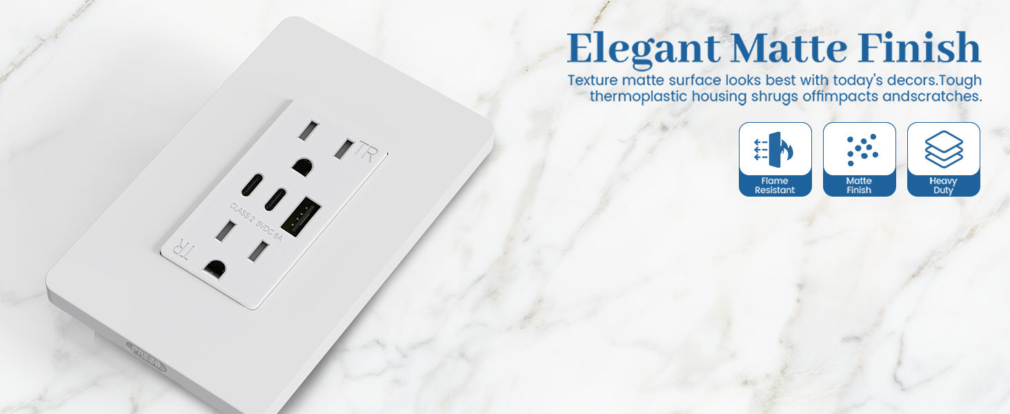 3-Port USB C Wall Outlet