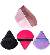 JPNK Foundation Makeup Brush with 3PCS Powder Puff Face Makeup Velour Soft Triangle Powder Puffs
