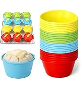 HAPYHOOM 24 Pcs Silicone Puto Molder Filipino, 2.3" Reusable Kutsinta Molder for Steamer, BPA-Fre...