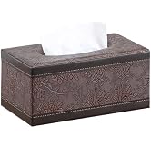 Leather Tissue Box Cover Rectangle,Tissues Box Holder Modern Rectangular Facial Paper Towels Orga...