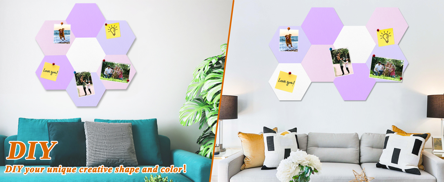 DIY Hexagon Bulletin Board Pin Board