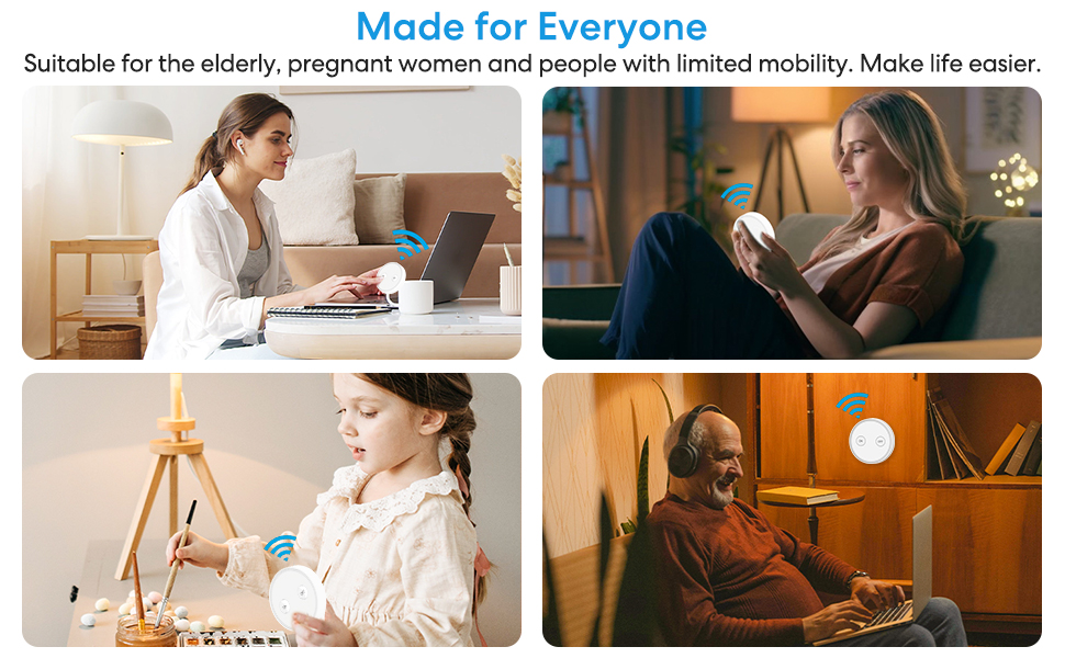 A remote control suitable for the elderly, pregnant women, and individuals with limited mobility.