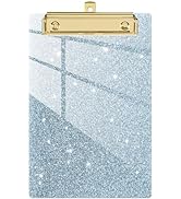 Piasoenc Acrylic Small Clipboard, Fashion Glitter Clipboard, A5 Clipboards with Low Profile Gold ...
