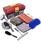 LUCKLYJONE Car Cleaning Tools Kit, Car Wash Tools Kit for Detailing Interiors Premium Microfiber ...