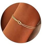 Gold Bracelets for Women Matching Bracelets for Couples 14K Gold Plated Love Knot Bracelet Dainty...