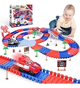Spider Tracks Car Toys for Boys Ages 3-8, 2 Spider Cars & 212PCS Flexible Race Track, STEM Buildi...