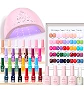 Beetles Gel Nail Polish Kit with U V Light - 25 Colors Gel Polish Set 51 Pcs Imprints of Time Nai...