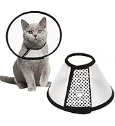 Depets Adjustable Recovery Pet Cone E-Collar for Cats Puppy Rabbit, Plastic Elizabeth Protective ...