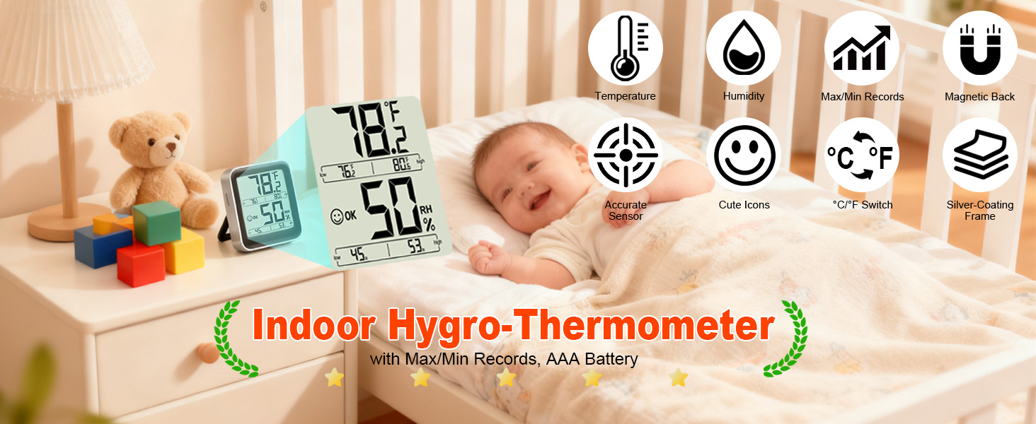 Digital Hygrometer Indoor Thermometer