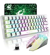 ZIYOU LANG T61 Wireless Gaming Keyboard and Mouse Combo with Ergonomic 61 Key Rainbow LED Backlig...