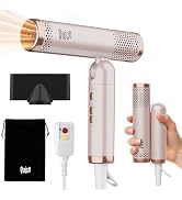 Quico Travel Hair Dryer Dual Voltage, 120000 RPM Brushless Motor Fast Drying Hair Dryers for Wome...