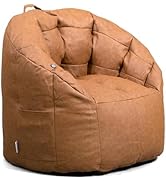 Big Joe Milano Beanbag Chair with Vibe Caramel Montana Leather
