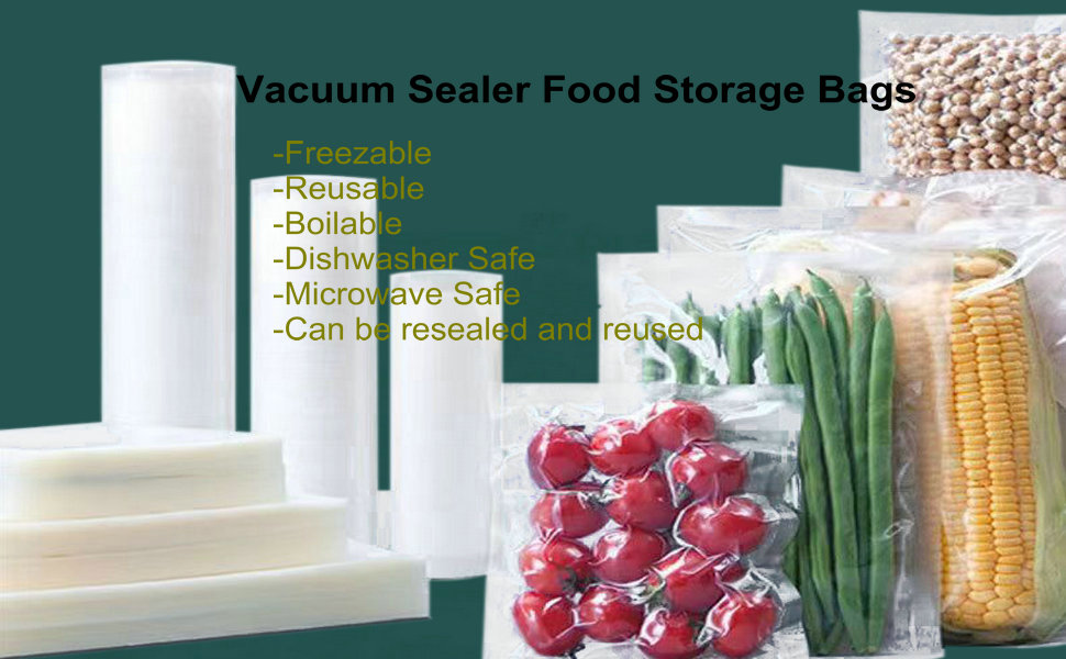 100 Food Vacuum Sealer Bags Vaccum Food Saver Storage Seal Bag Pack Embossed