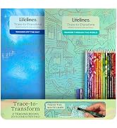 Lifelines Scented Colored Pencils & Tracing Coloring Book Set, Trace to Transform - Includes 14 S...