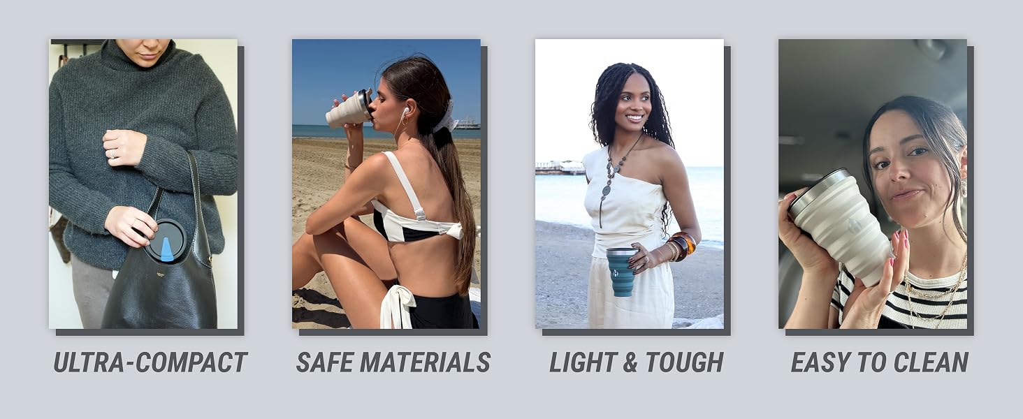 Compact reusable tumbler with safe materials, lightweight design and easy cleaning