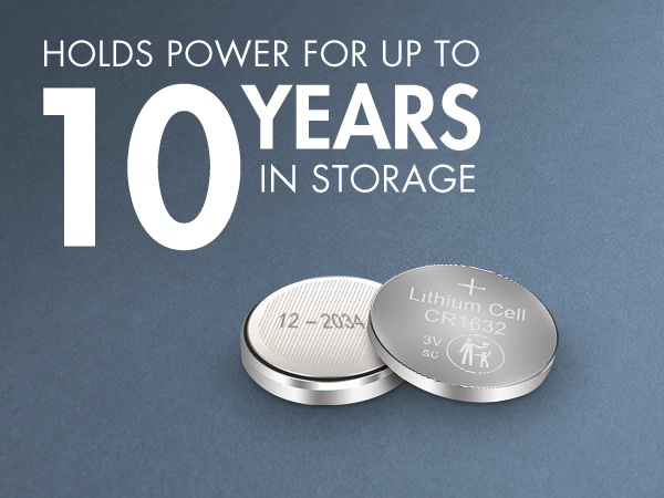 Hold power for up to 10 years in proper storage
