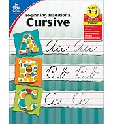 Carson Dellosa Grades 1-3 Beginning Traditional Cursive Handwriting Workbook, Writing Book With D...