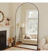 TinyTimes 81''x41'' Full Length Mirror, Arched Floor Mirror Full Length with Stand, Full Body Mir...