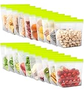 SPLF 20 Pack Reusable Sandwich Bags Dishwasher Microwave Safe, BPA Free Extra Thick Leakproof Reu...