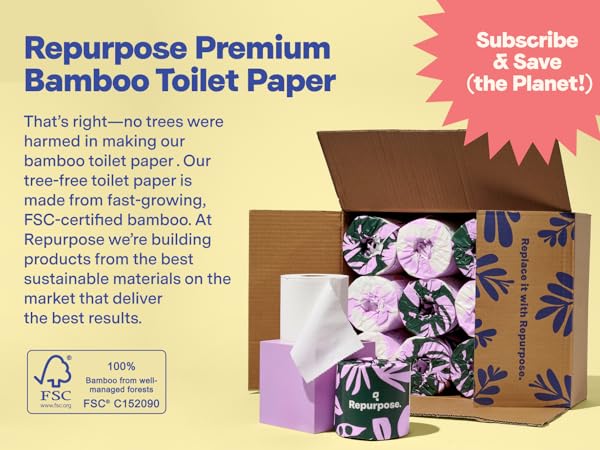 Repurpose Premium 100% Bamboo Toilet Paper
