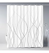 Punkray Ombre Grey Shower Curtain for Bathroom with Hooks Shower Curtain Set Stripe Bath Curtains...