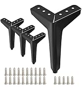 ZLY Metal Furniture Legs,Legs for Furniture Set of 4,Cabinet Legs Black, Modern Style Triangle Me...