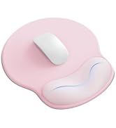 Mouse Pad with Wrist Rest for Desktop Large Ergonomic Mouse Mat(PinkxPink) | 10.6''L x 9''W Size,...