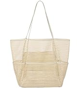 Mesh Beach Tote Large Bag 2022 Upgrade for Women with Multiple Pockets for Family Travel Swimming...