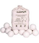 Ezhippie Quality Wool Dryer Balls - 6 XL Pack - 1000+ Loads - Pure Organic Wool - Reusable Natura...