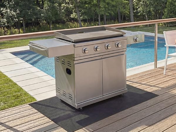 drymate under gas grill griddle mat deck patio protection pad USA made estera de parrilla de gas