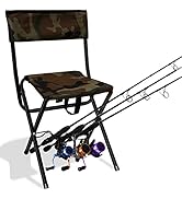 LEADALLWAY Folding Fishing Chair with Rod Holder,Camouflage
