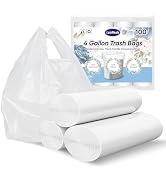 LainNeala Small Trash Bags 4 Gallon with Strong Handles, 100 Count Small Garbage Bag Bathroom Whi...