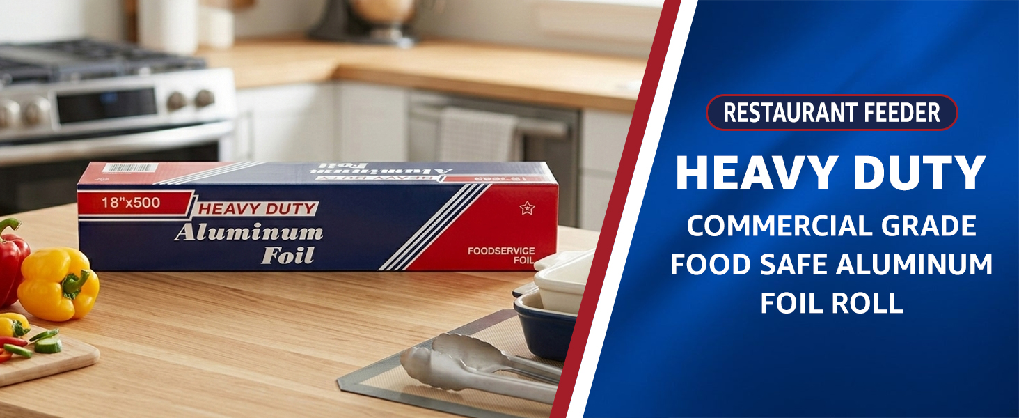 Heavy Duty Commercial Grade Food Safe Aluminum Foil Roll