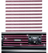 AOCISKA 10 Pieces Rhinestone Car Air Conditioner Decoration Strip for Vent Outlet, Bling Car Air ...