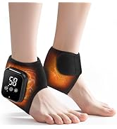 MOAJAZA Ankle Heating Pads, Cordless Ankle Massager with Heat, Heated Foot Massager Brace Wrap wi...