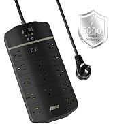 Power Strip,SUPERDANNY 5000 Joules Surge Protector with 13 AC Outlets 2 USB-A & 2 USB-C PD 20W Fa...