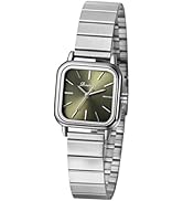 JewelryWe Women's Square Exquisite Watch: Analog Quartz Adjustable Stainless Steel Silver Simple ...