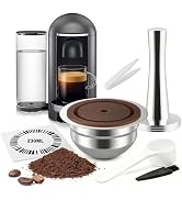 FOVNOT Reusable Stainless Steel Coffee Capsule for Nes-resso Ve-tuo, 230mL Refillable Pod with Fo...
