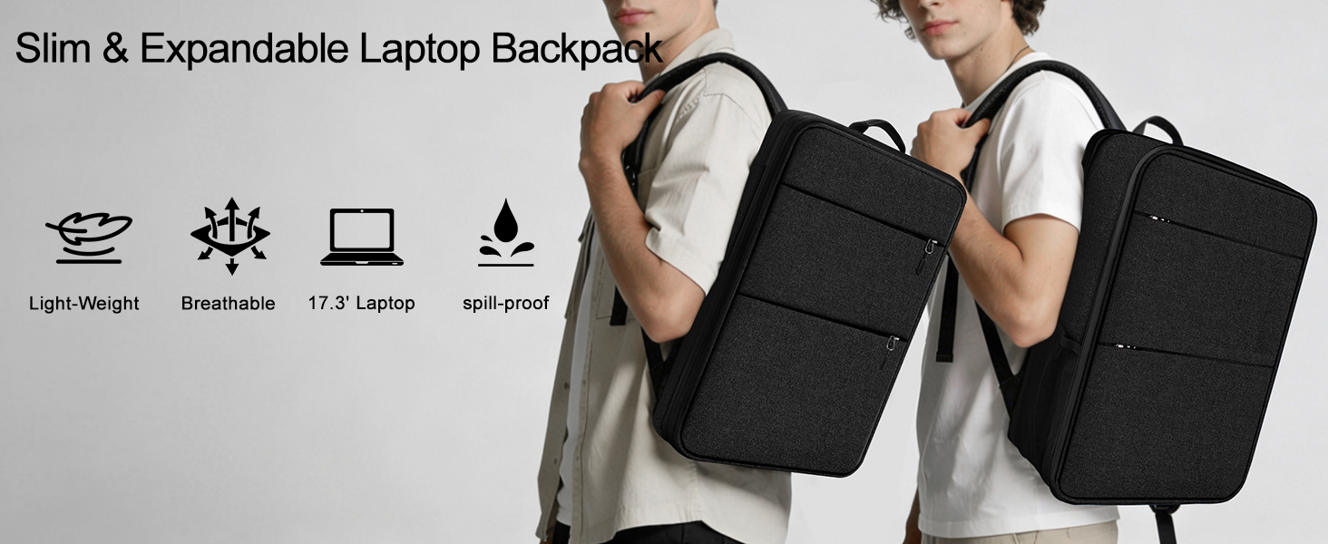 Slim Expandable Laptop Backpack