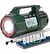 Emergency Weather Radio, 5000mAh Replaceable Battery, Solar Hand Crank Radio with AM/FM/SW/NOAA A...