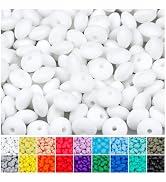 180Pcs FIVEIZERO Silicone Lentil Beads,12mm Silicone Abacus Focal Beads Bulk Colorful DIY Loose B...