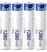 Cotchear 1280mAh AAA Rechargeable Battery, 4-Pack 1.2V AAA Rechargeable Ni-MH Batteries - Recharg...