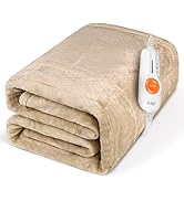 Gintao Electric Heated Blanket Throw,Double Flannel Electric Throw with 3 Heating Levels, 4H Auto...