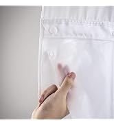 River Dream 2 Pack Snap in Shower Curtain Liner Replacements 70 x 54, White, with Magnets ,Remova...