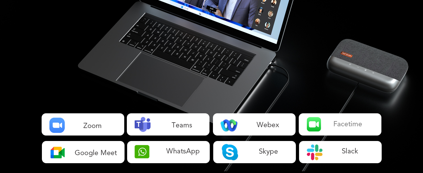 A05U USB Conference Speaker and Microphone, Wired Speakerphone, 360° Noise Cancelling Voice Pickup