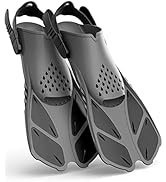 Greatever Snorkel Fins Adjustable Buckles Open Heel Swim Flippers Travel Size Short Swim Fins for...