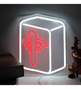 Mahjong Neon Sign for Wall Decor, Neon LED Sign for Chinese Game Room Decor, Cool Neon Light for ...