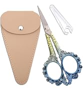 HITOPTY Sewing Sharp Embroidery Threading Scissors with Cover for Craft Art work Needlework Yarn ...